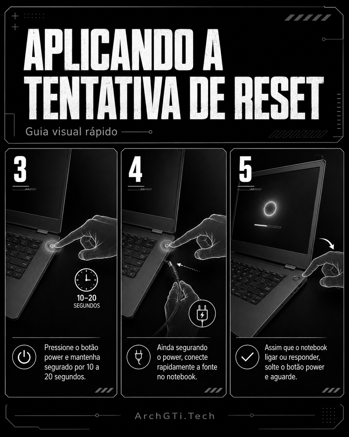 Aplicando a tentativa de reset - Notebook Dell com falha